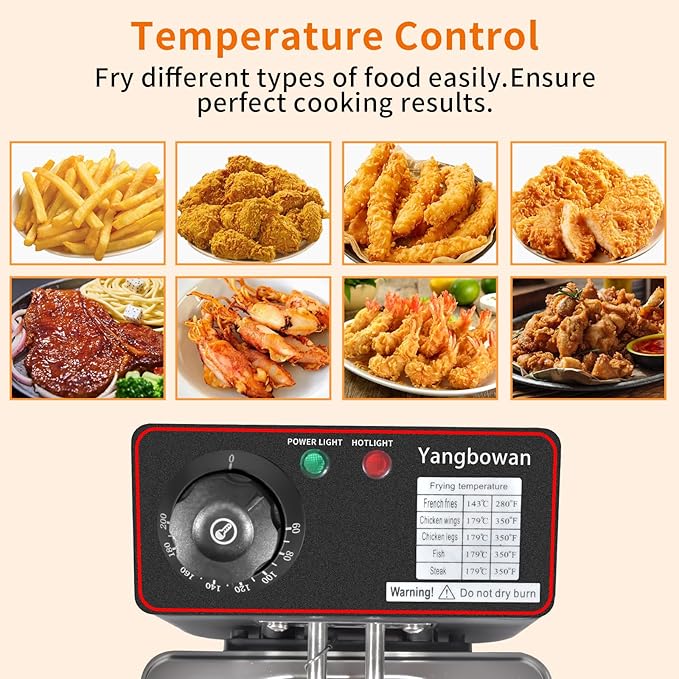 3L Deep Fryer with Basket, 1300W Small Deep Fryers for Home Use, Fryer Pot with Temperature Control, View Window Lid,Stainless Steel Body Electric Deep Fryer Pot for Restaurant