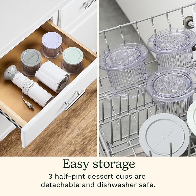 Cuisinart Ice Cream Maker – Cuisinart FastFreeze 5-in-1 Ice Cream, Milkshakes, Slushies, Sorbets and Mix-Ins, Freeze Wand, Two 0.5-Pint Mixing Cups with Lids, Easy to Clean, ICE-FD10