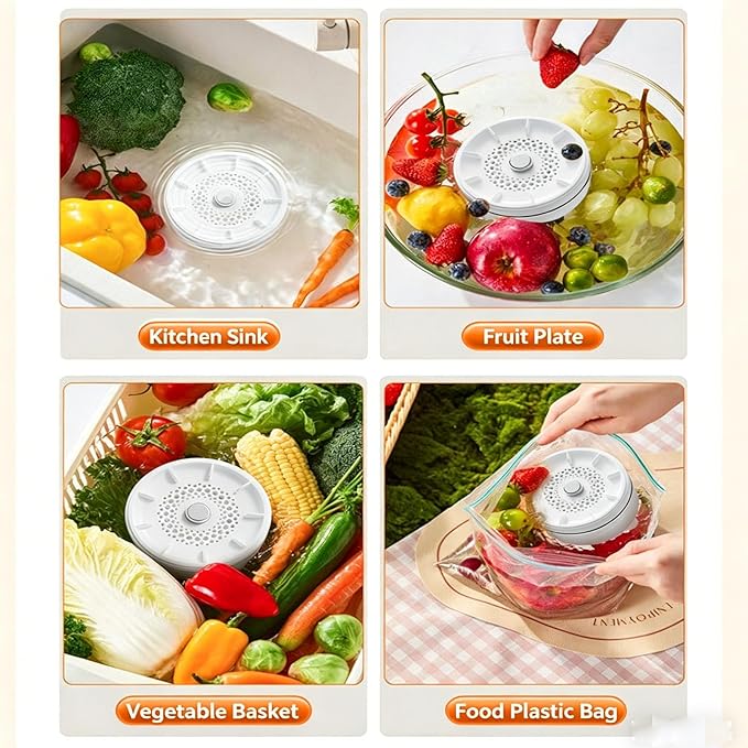 Fruit and Vegetable Washing Machine, Fruit Cleaner Device Waterproof Fruit and Vegetable Purifier Clean Produce with Titanium Electrolysis Purification for Home Kitchen