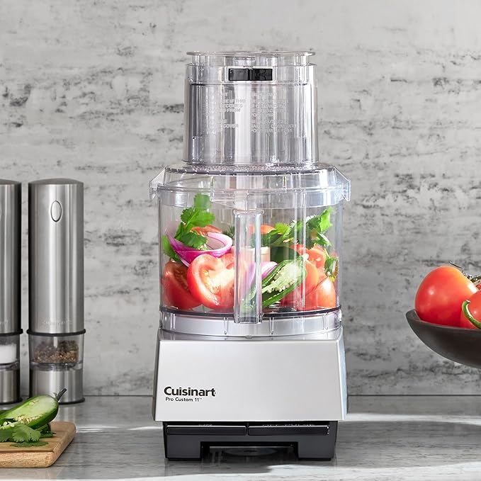 Cuisinart Food Processor, Dishwasher Safe 11-Cup Food Processor with Slicing & Shredding Discs, Cuisinart Pro Custom 11 Stainless Steel Electric Chopper & Kitchen Food Processor, Chrome, DLC-8SBCYP1