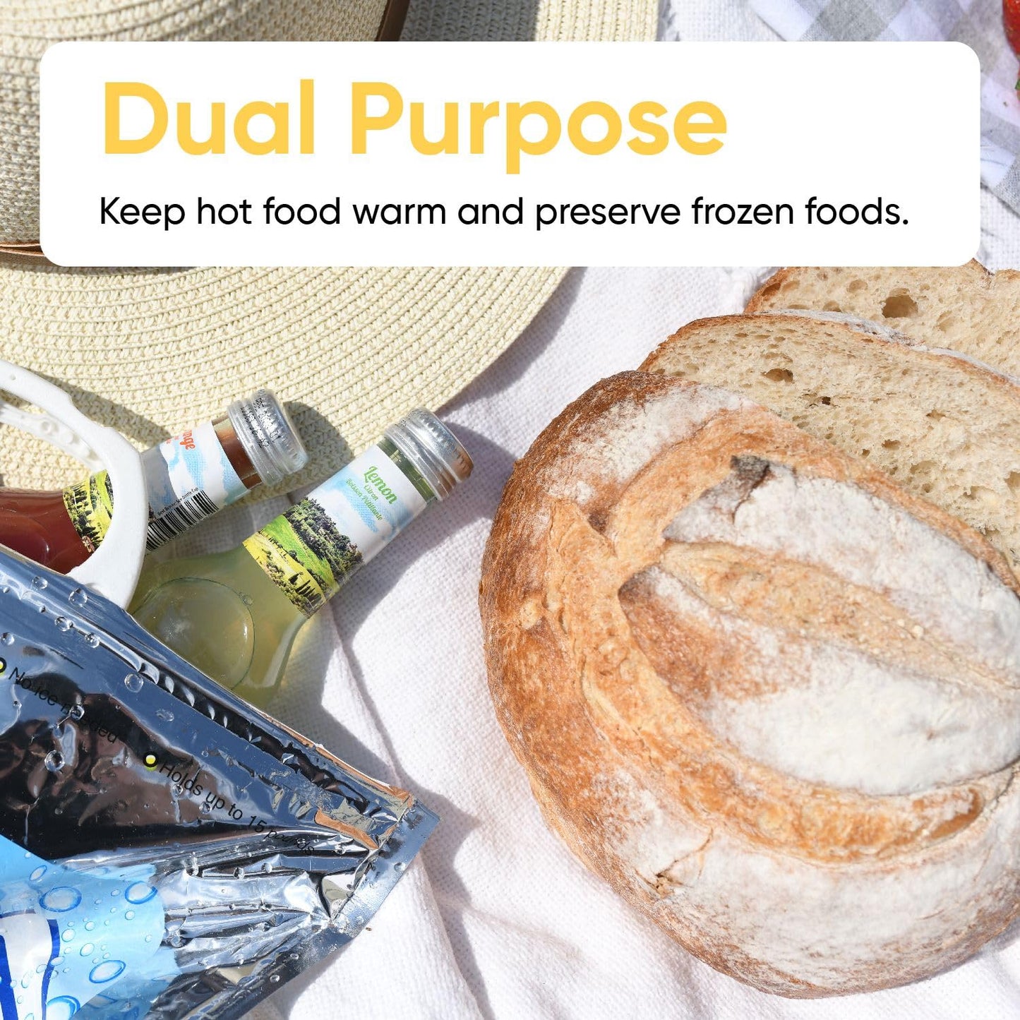 Superio Hot and Cold Insulated Bags for Food Delivery, Grocery Shopping Bags, Food Storage for Hot and Frozen Food for Travel, Disposable Cooler Bag, Reinforced Thermal Lunch Bag (5, 13.5"x17.5")