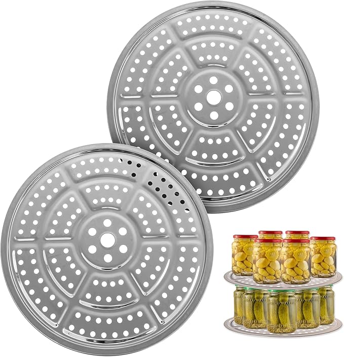 IMPRESA Stainless Steel Canning Rack - Stackable Design & Pressure Canner Rack - Universal Fit & Pressure Canning Accessories - 11 Inch, Pack of 2
