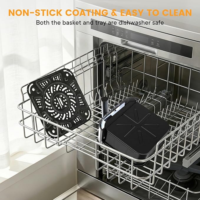 Sweetcrispy Air Fryer 4 Quart with Window, 1500W Digital Airfryer with 8 Presets, 60-Min Timer, Max 400°F, Auto Shut Off & Nonstick Dishwasher Safe Basket, Shake Reminder for Small Kitchen
