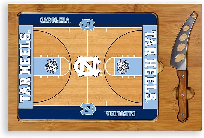 PICNIC TIME NCAA Icon Glass Top Cutting Board & Knife Set, Cheese Boards Charcuterie Boards, Serving Platter, (Parawood & Bamboo)