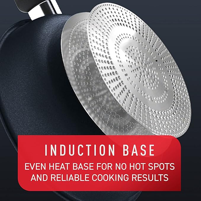 T-Fal Platinum Nonstick Jumbo Cooker 5 Quart Induction Oven Broiler Safe 500F Cookware, Pots and Pans, Dishwasher Safe Slate