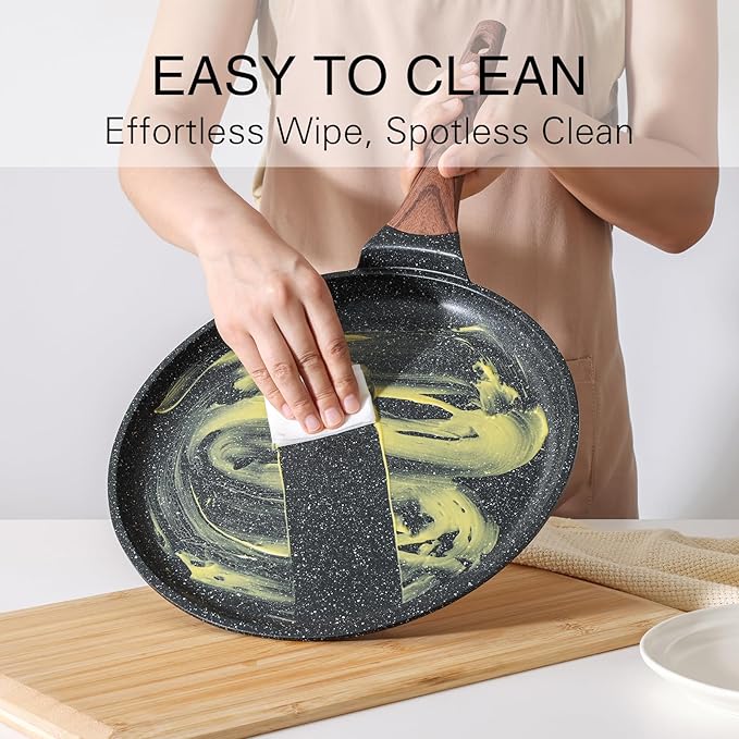 Kordisen Crepe Pan Nonstick, 12 Inch Dosa Pan with Spreader, Granite Coating Comales Para Tortillas Pancake Pan, Flat Pan for Stove Top, Induction Compatible, PFOA Free
