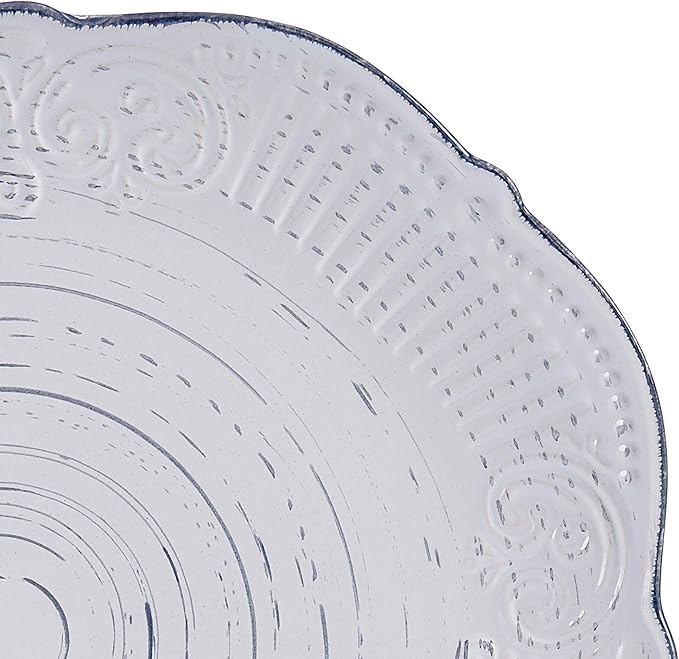 Pfaltzgraff Isabella 16-Piece Stoneware Dinnerware Set, Service for 4 - Handpainted Unique Glazed Finish - Includes Dinner Plates, Salad Plates, Bowls, Mugs - Dishwasher & Microwave Safe (Gray)