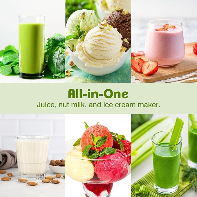 Cold Press Juicer Machines,Fretta Juicer Machines with PCTG Material from the USA,Fit Whole Fruits & Vegetables,Truly BPA-Free,Easy to Clean,Black