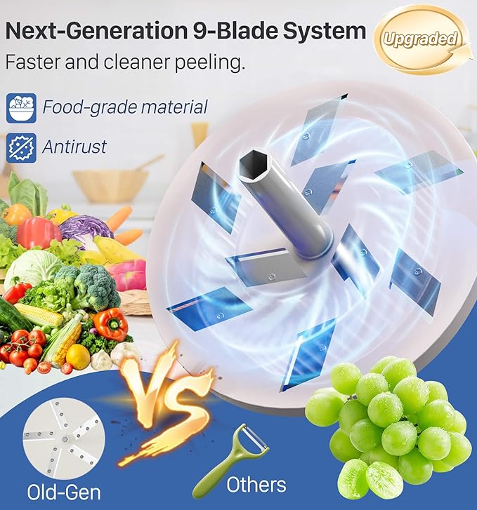 Anweller Garlic Peeler Machine, Electric Grape Peeler, Upgraded Blade System, Automatic Peeler for Small Fruits and Vegetables