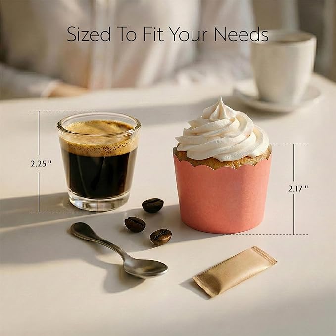 Restaurantware Baking Cups 200 Pack of 6 oz Paper Cupcake Liners Greaseproof Scalloped Oven-Safe Elegant Dessert Muffin Cups Disposable for Parties