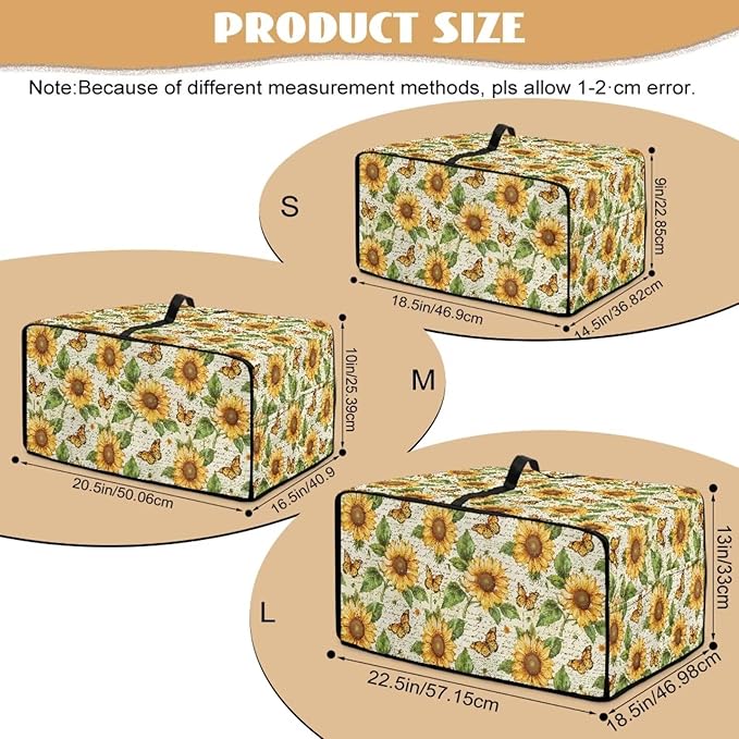 Countertop Convection Oven Cover Dust-Proof Toaster Oven Cover with Accessories Pockets, Countertop Convection Oven Protector, L, Sunflower Butterfly Retro Letter Print
