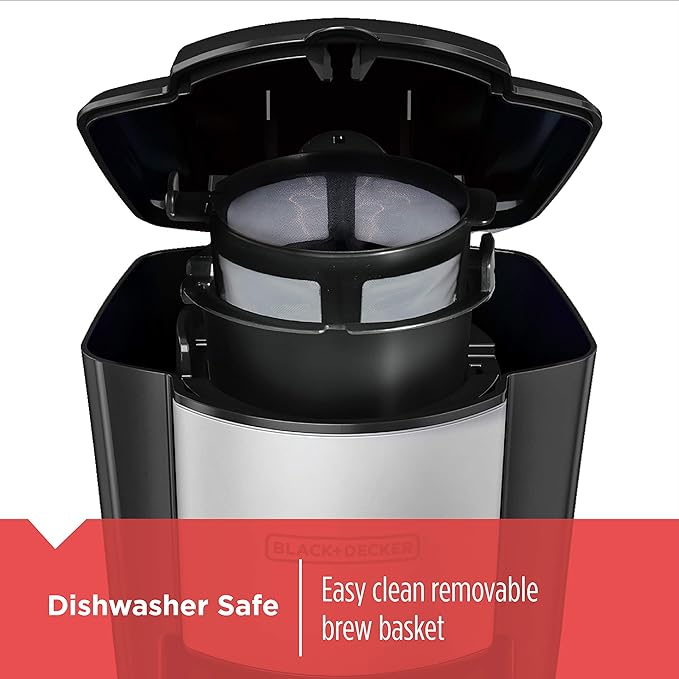 BLACK+DECKER CM618C Single Serve Coffee Maker, Black