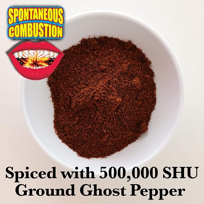 Spontaneous Combustion Ghost Pepper Microwave Popcorn Bags - 12 Pack - Ultimate Spicy Gourmet Popcorn - Perfect Hot Movie Theater Popcorn for Home - Try if you dare!