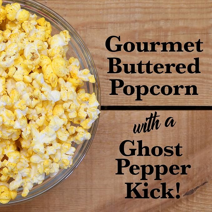 Spontaneous Combustion Ghost Pepper Microwave Popcorn Bags - 12 Pack - Ultimate Spicy Gourmet Popcorn - Perfect Hot Movie Theater Popcorn for Home - Try if you dare!