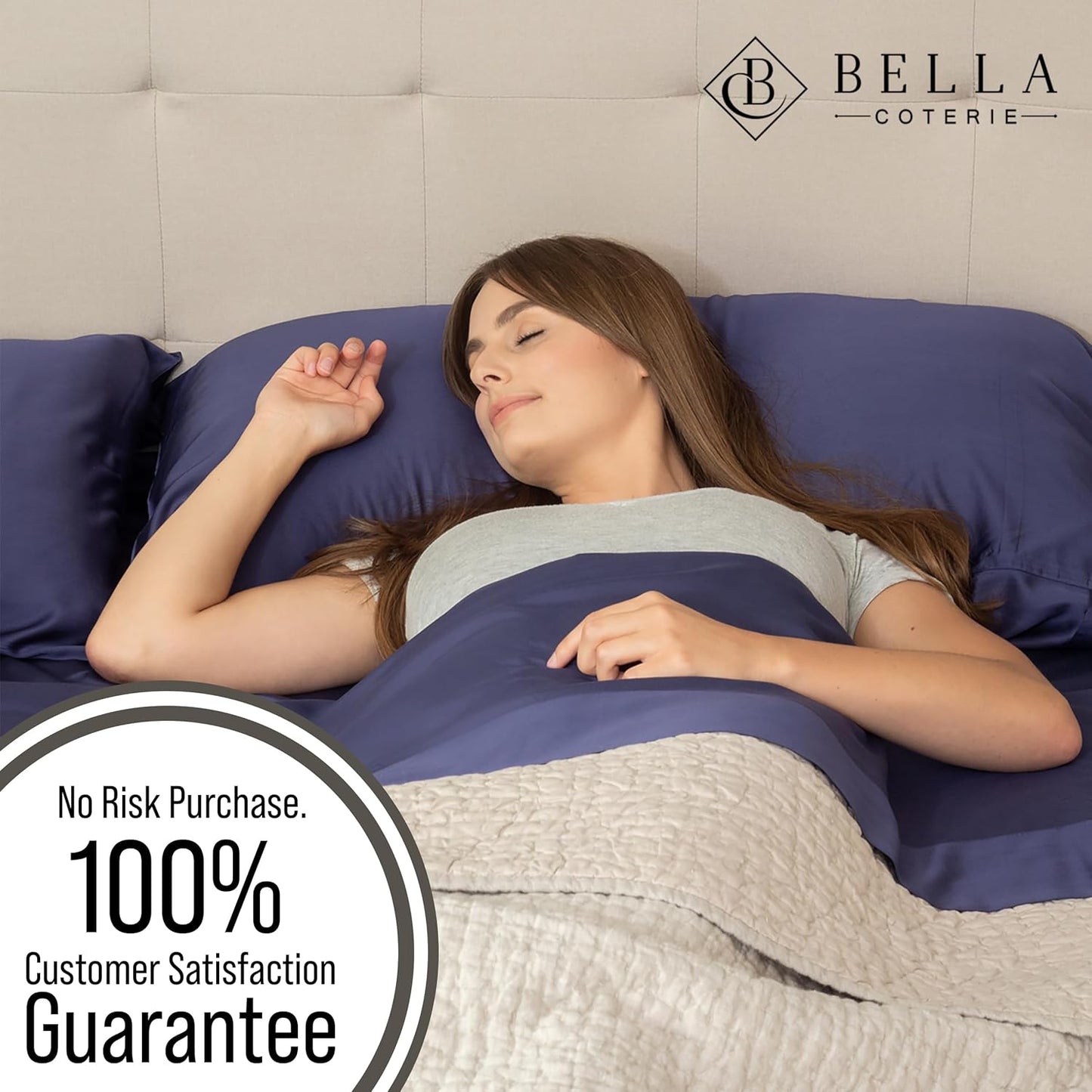Bella Coterie Luxury Bamboo Viscose Cal King Size Sheet Set | 100% Organically Grown | Ultra Soft | Cooling for Hot Sleepers | 18" Deep Pocket [Twilight Blue]