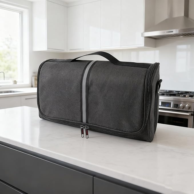 Bella Travel Toaster Carry Bag for 2 Slice, Portable Kitchen Appliance Cover with Strap, Dustproof Protective Storage Case - Dark Gray