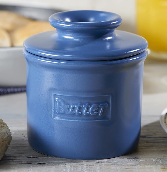 Butter Bell - The Original Butter Bell Crock by L. Tremain, French Ceramic Butter Dish, Café Matte Collection, Navy Matte