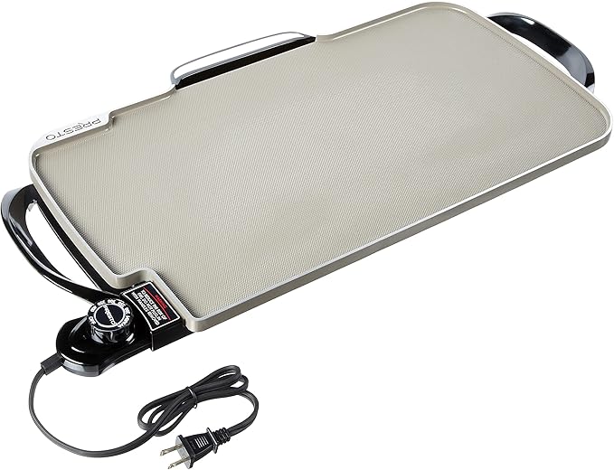 Presto 07062-22-Inch Ceramic Removable Handles Electric Griddle, Grey Ceramic