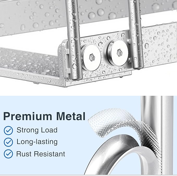 Reusable Bag Drying Rack, Foldable Metal Stand for Reusable Ziplock & Silicone Storage Bags, Rustproof Kitchen Dryer, Silver