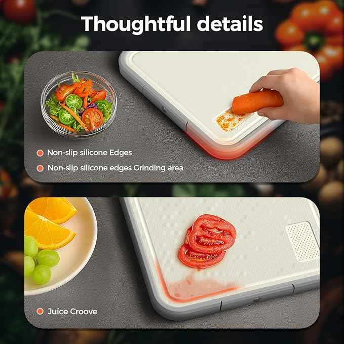 Stainless Steel Cutting Board for Kitchen, 2-in-1 Double-Sided Chopping Board, Food Grade Stainless Steel/PP, Easy to Clean, Large Size, Non-Slip, 16”×11”