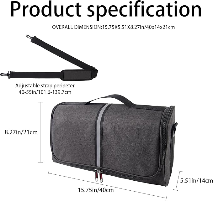 Bella Travel Toaster Carry Bag for 2 Slice, Portable Kitchen Appliance Cover with Strap, Dustproof Protective Storage Case - Dark Gray