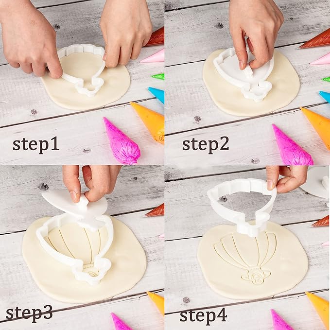 Flycalf Wedding Cookie Cutter with Plunger Stamps Handle Champagne Glass Bridal Shower Holiday PLA Cake Baking Cutter Molds Gifts for Kids Decorative 3.5" Kitchen Cake Supplies