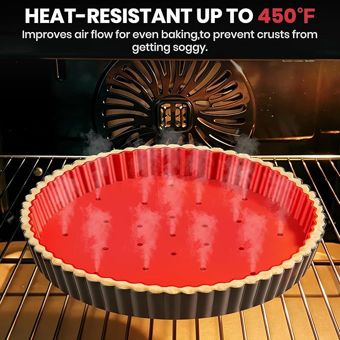 Tart Pan Kit,9 Inch Tart Pans with Removable Bottom,Non-stick Fluted Quiche Pan with Silicone Crust Shaper,Pie Weights,Brush,Sponges,Quiche Baking Dish Tart Molds For Baking Fruit Tarts,Pies & Quiches