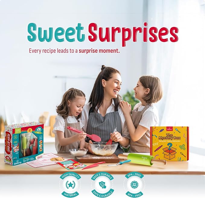 Baketivity Mystery Box – Real Cooking Utensils for Children – Safe, Durable, and Fun Kitchen Accessories – Gift for Young Chefs