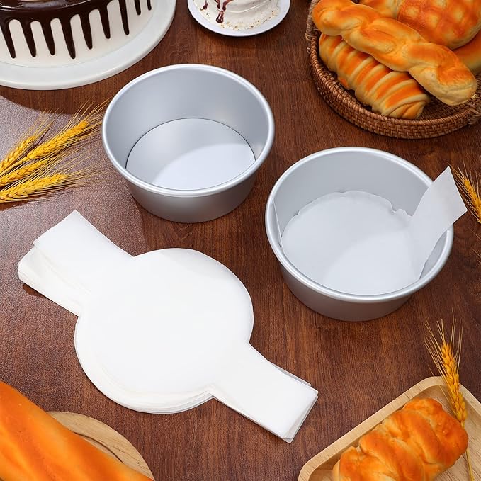 LIFKOME Detachable Bottom Round Cake Molds Baking Liners Included Set of Round Cake Pans for Home Professional Use