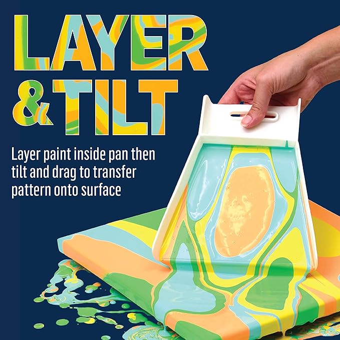 FolkArt Drizzle Flat Pouring Pan and Swipe Set, Durable Tools Perfect for DIY Paint Pouring Arts and Crafts Projects, 50828