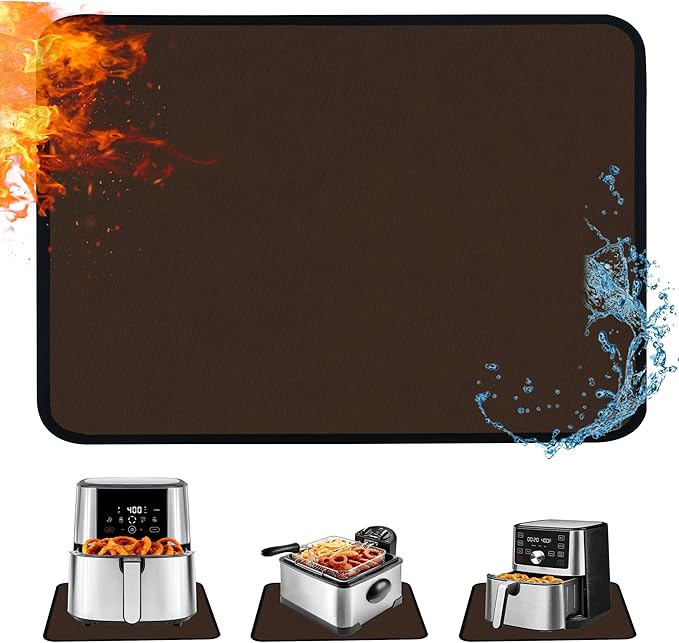 Heat Resistant Mats for Kitchen Countertop 21x29.5in,Coffee Mat,Coffee Bar Mat for Countertops,Air Fryer Deep Fryer Mat to Protect quartz Countertop,Kitchen Hot Pad,Waterproof mat for Kitchen (Coffee)
