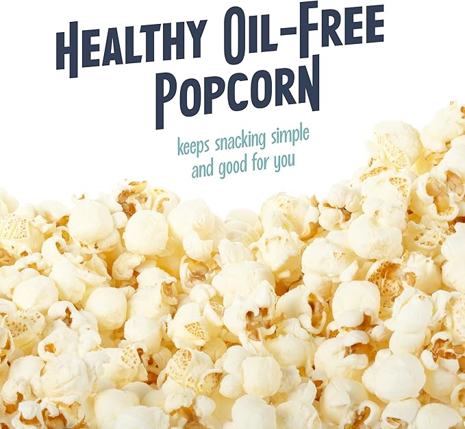 Nostalgia 8-Cup Hot Air Popcorn Maker & Bowl - 2-In-1 Bowl & Lid, 2 oz Measuring Cup - Oil-Free Pop Corn for Movie Night, Snacks, Birthday Parties, and More - Aqua