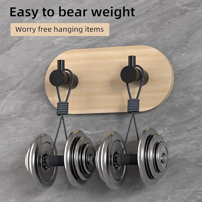 Kayqi 304 Stainless Steel Minimalist Hooks, Suitable for Various Settings Such as bathrooms, Kitchens, and entryways (Set of 3). (Black)