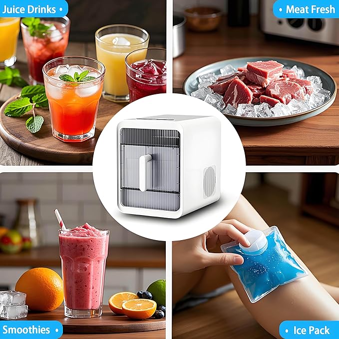 Clear Ice Maker, Makes 12 Ice Cubes in 10 Mins, Portable Self-Cleaning Countertop Ice Maker, Suitable for Whiskey, Vodka, Cocktails, Beer, Juice, Drinks and More