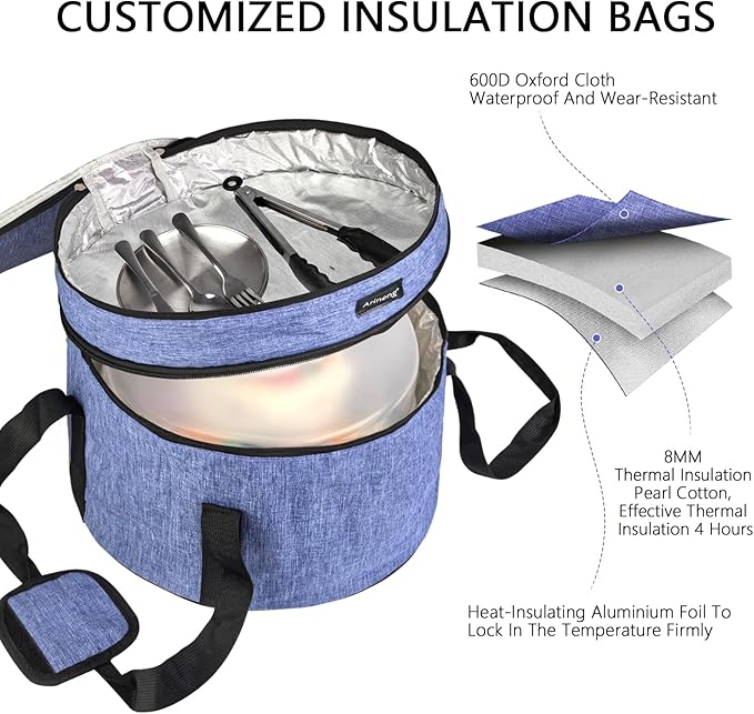 Round Cake Carrier Box with Lid and Handle, Transportation Insulated Bag for Cakes, Cupcakes and Pies, Triple Locking Design for Safe Transportation (Purple, 12 * 12 * 7.9 Inch)
