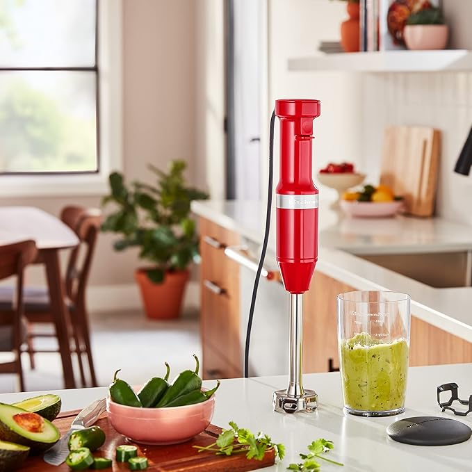 KitchenAid Variable Speed Corded Hand Blender KHBV53, Passion Red