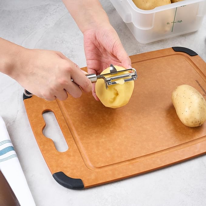 Restaurantware-German Standard 7.4 Inch Potato Peeler With Potato Eye Remover, 1 Swivel Vegetable Peeler - Sharp Blade, Ergonomic Handle, Stainless Steel, Dishwashable, For Carrot, Or, More