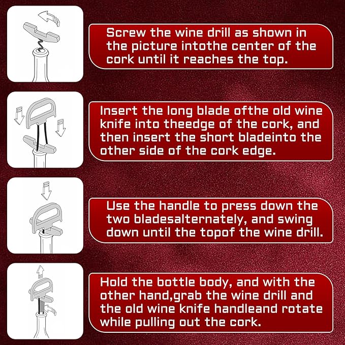 3 in 1 Ah So Two Prong Wine Opener & Cork Remover,It Can Remove The Older and Fragile Wine Corks so Easy for Connoisseurs to Uncork (Diamond)