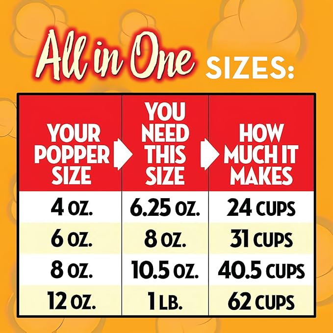 JOLLY TIME All in One Popcorn Kit, Portion Packets with Kernels, Oil and Salt for Movie Theater or Air Popper Machines (18 pack, 12oz Kettle)