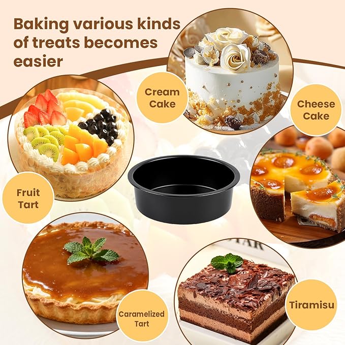9 Inch Cake Pan Set of 2 - Nonstick Carbon Steel Round Cake Baking Pans with Parchment Paper, Dishwasher Safe, Durable for Large Layer Cakes, Birthday & Christmas Baking