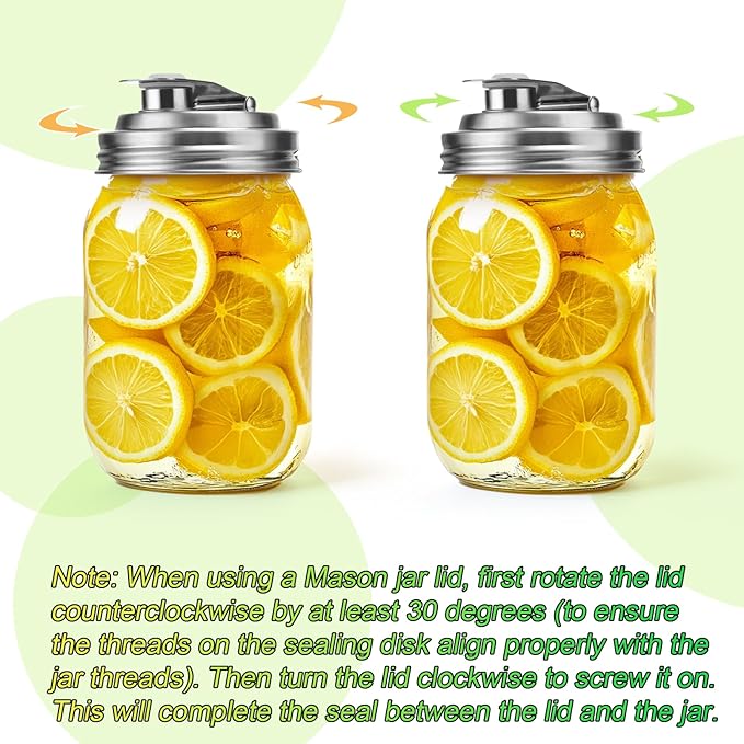 Palksky Mason Jar Pour Spout Lid Stainless Steel, Wide Mouth Pour Spout Flip Cap Lids for Mason Jars, anticracking Leak Proof Seal Cover Airtight for Drinking Salad Dressing & Food Storing(4PCS)