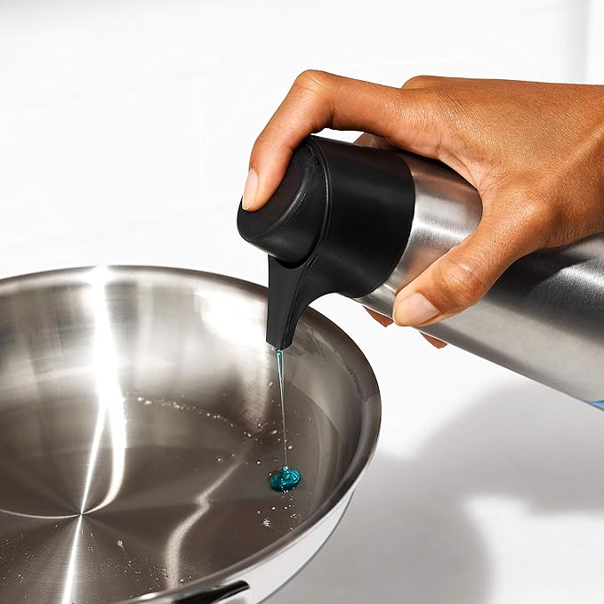 OXO Good Grips Stainless Steel Easy Press Soap Dispenser and Sinkware Caddy