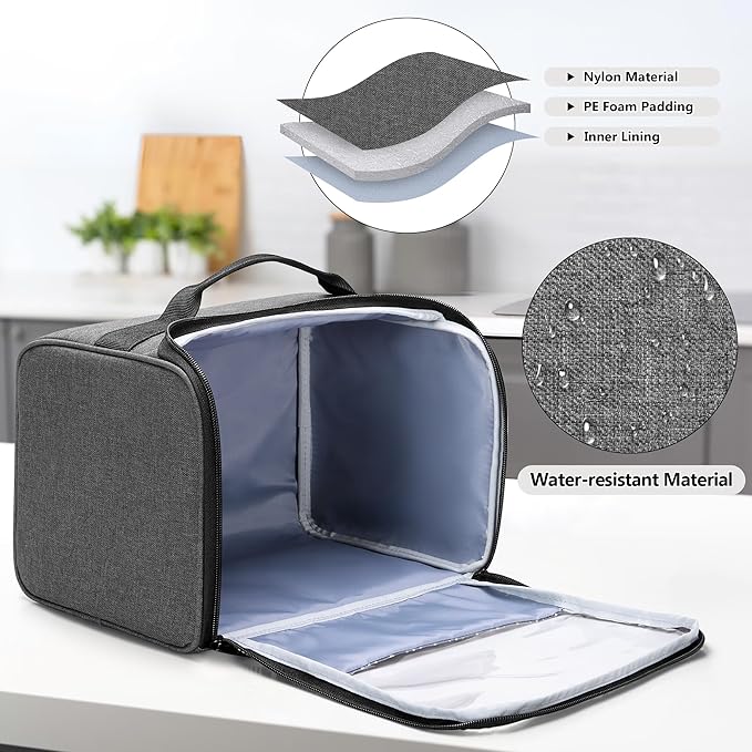 YARWO 2 Slice Toaster Cover with Bottom and Solid Structure, Dust Cover Compatible with Amazon Basics 2 slice, Elite Gourmet Toaster, Small Bread Machine Bag with Visible Window, 11.4 x 8.3 x 8 in