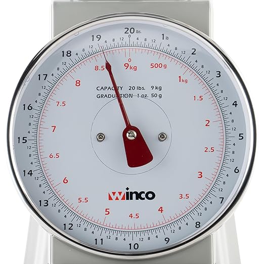 Winco Analog Receiving Scale with Dial, 8"