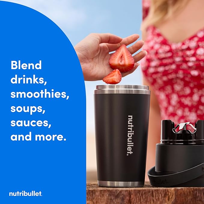 nutribullet Flip Portable Blender with Insulated Cup, White, NBPB50350AW