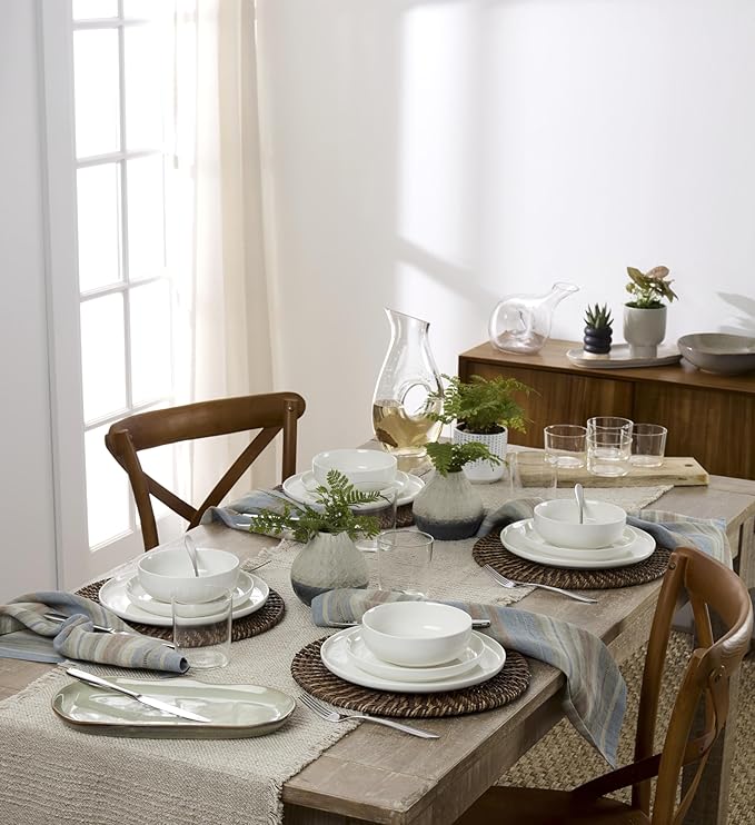 Oneida 899204 24 Seven White 18-Piece Dinnerware Set, Service For 6