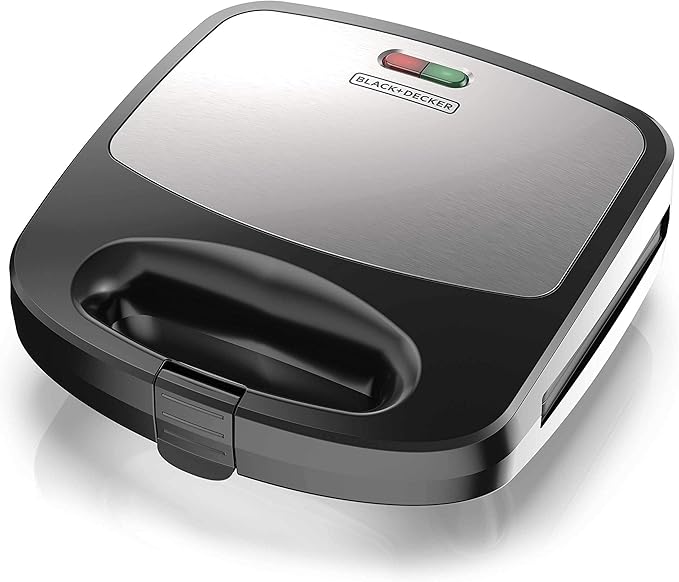 BLACK+DECKER 3-in-1 Waffle Iron WM2000SD, Grill & Sandwich Press Bundle with 6-Cup Rice Cooker