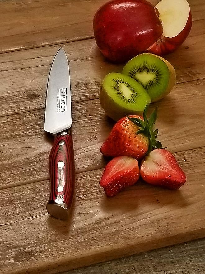 Ergo Chef Crimson Series 6" Boning Utility Knife - Forged German X50CrMoV15 Steel, Ergonomic G10 Handle, Precision Meat Deboning, Fruit & Vegetable Prep