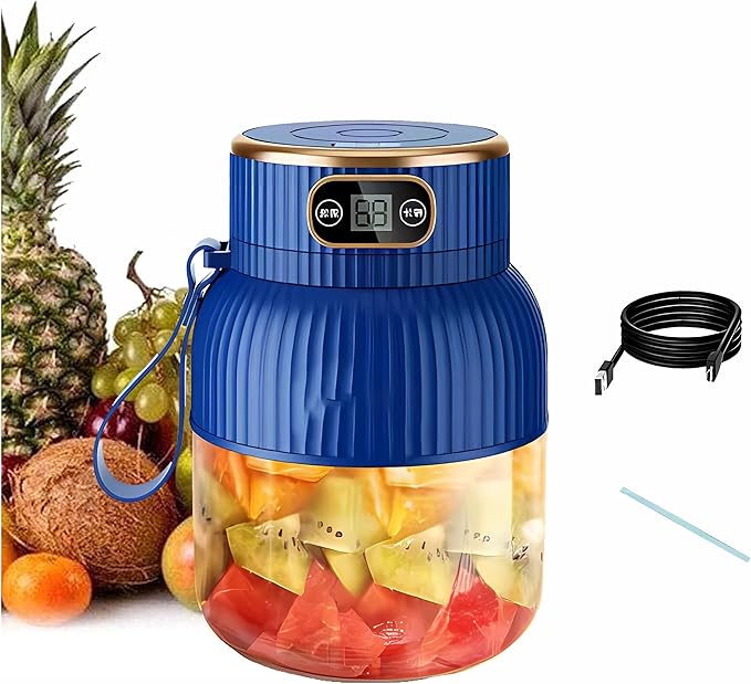 Portable Blender,Portable Blender for Shakes and Smoothies, Personal Size High Speed Blender,21oz USB C Rechargeable Blender for Travel/Picnic/Office/Gym/Sport (BLUE)