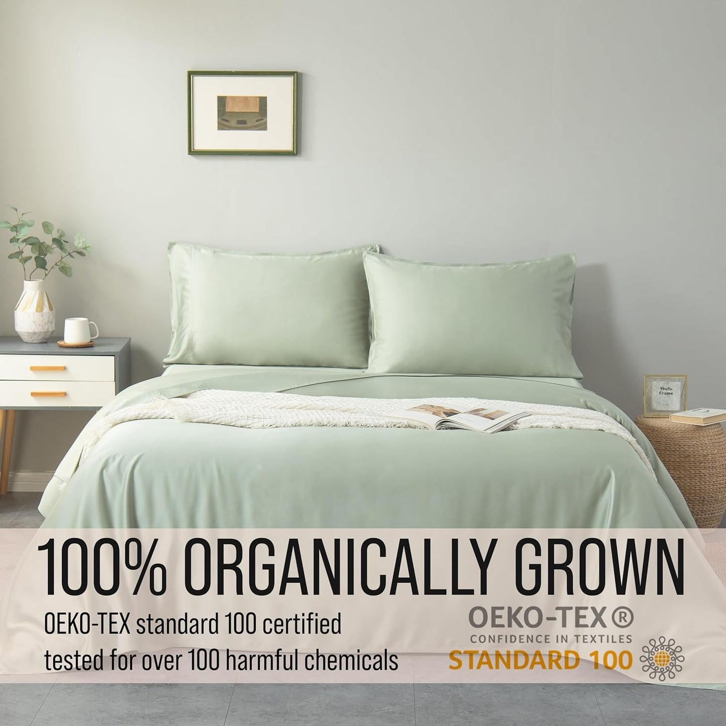 Bella Coterie Luxury Bamboo Viscose King Size Sheet Set | 100% Organically Grown | Ultra Soft | Cooling for Hot Sleepers | 18" Deep Pocket [Sea Glass]